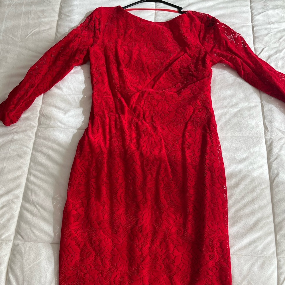 Elegant Red Lace Dress